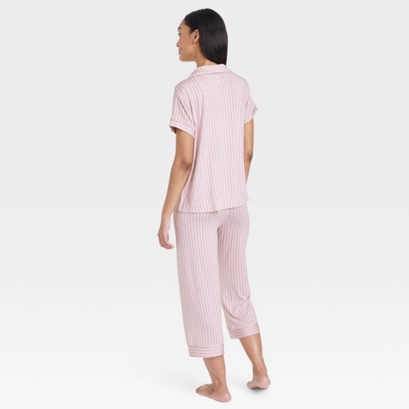 Women's Beautifully Soft Top and Pants Pajama Set Stars Above Pink Stripe XS - Picture 3 of 3